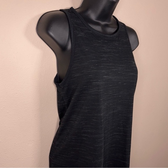 XS NIKE DRI FIT TANK BLACK GREY TOP SLEEVELESS STRETCH ATHLETIC ACTIVEWEAR - Picture 5 of 11